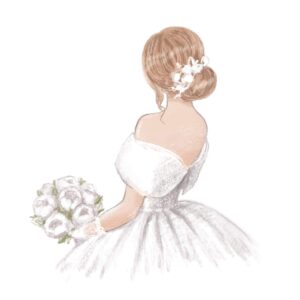 bride-with-bouquet-hand-drawn-illustration